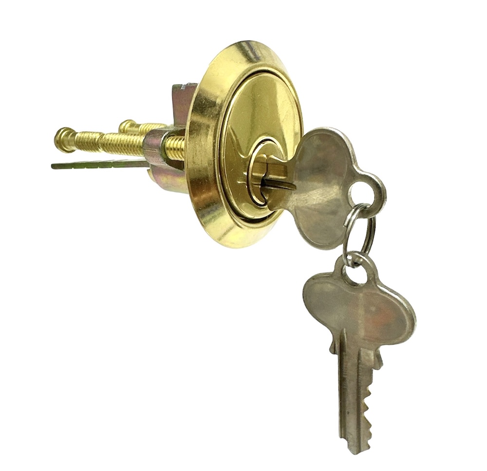 Polished Brass Rim Cylinder Lock Replacement