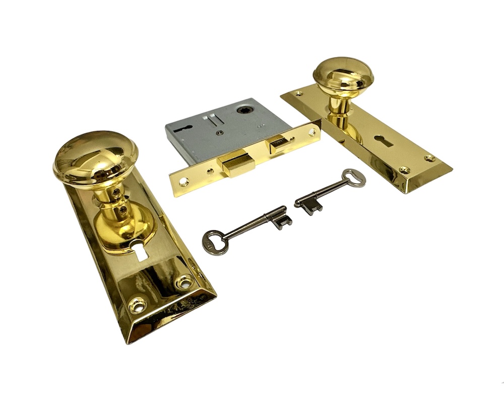 Polished Brass Mortise Lock Set - Image 3