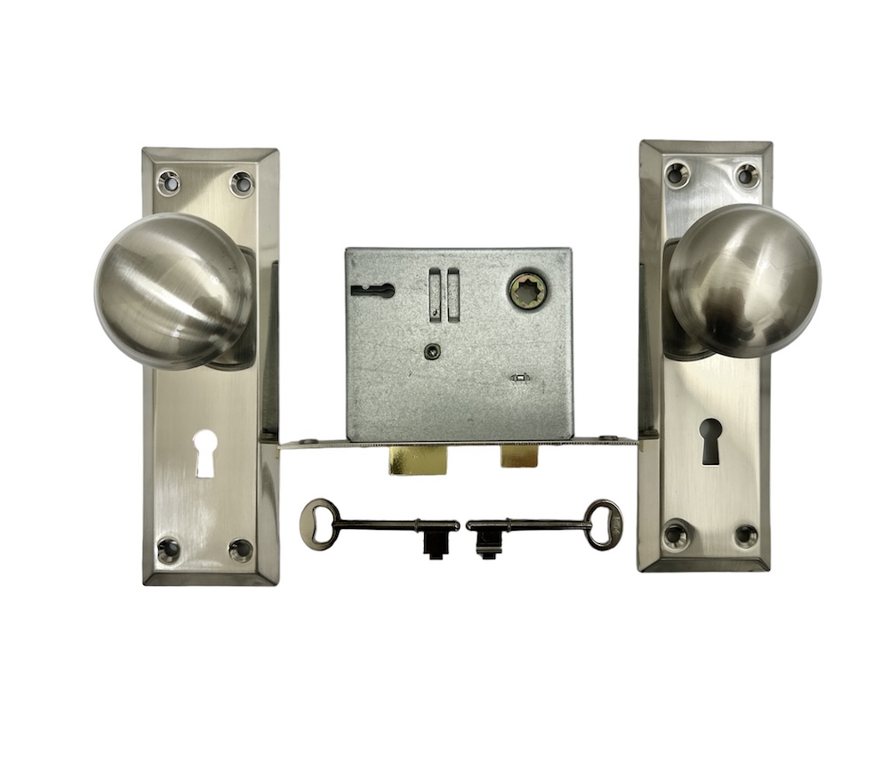 Satin Nickel Mortise Lock Set - Image 3